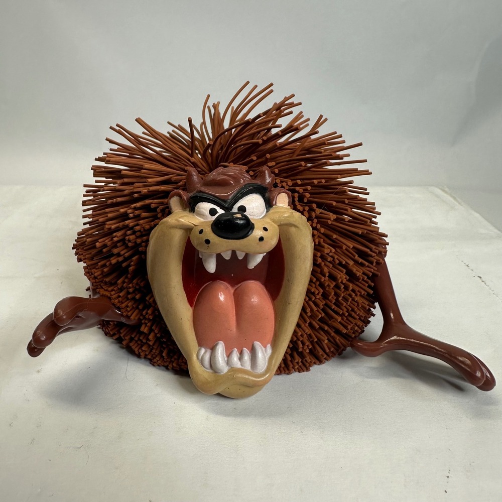 Vintage Looney Tunes Tasmanian Devil Taz Koosh Ball Figure Brown Rubber Toy